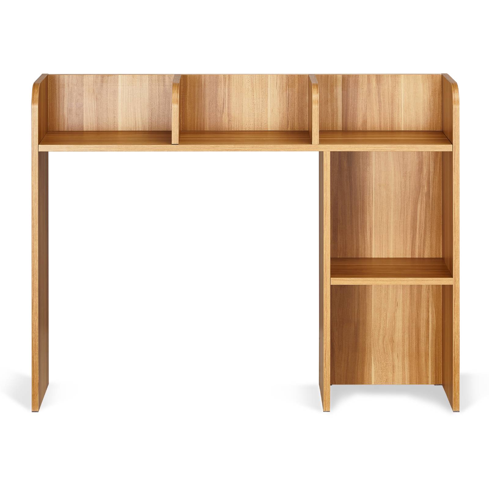 VEVOR Étagère poser bureau 2 niveaux, 94.5x24.1x73.4cm, bois, antidérapant, couleur bois. - Image 9