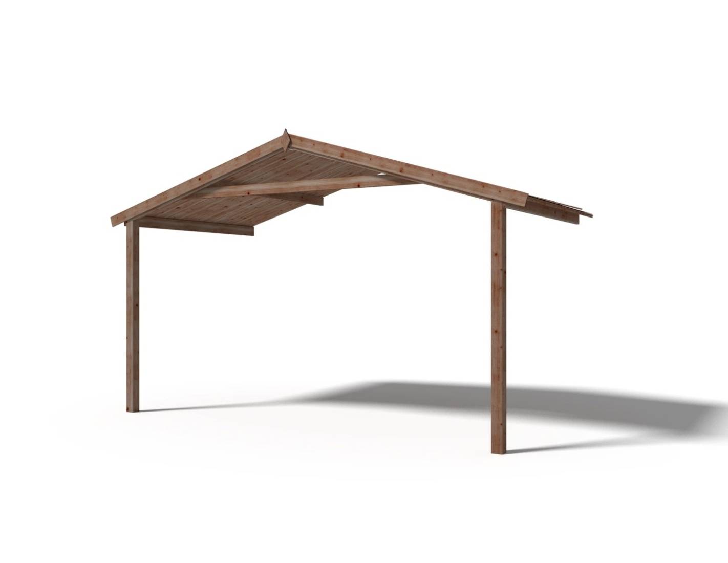 Altanka - Avant-toit en bois 4x2m pour le chalet de jardin 4m, traité, marron - DOM78 - ALTANKA - Image 1