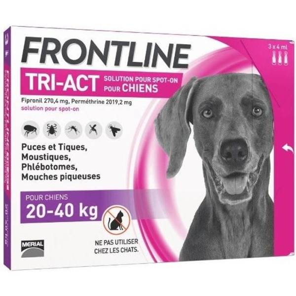 Frontline - FRONTLINE 3 pipettes Tri-Act pour chien de 20 a 40 kg - Image 1
