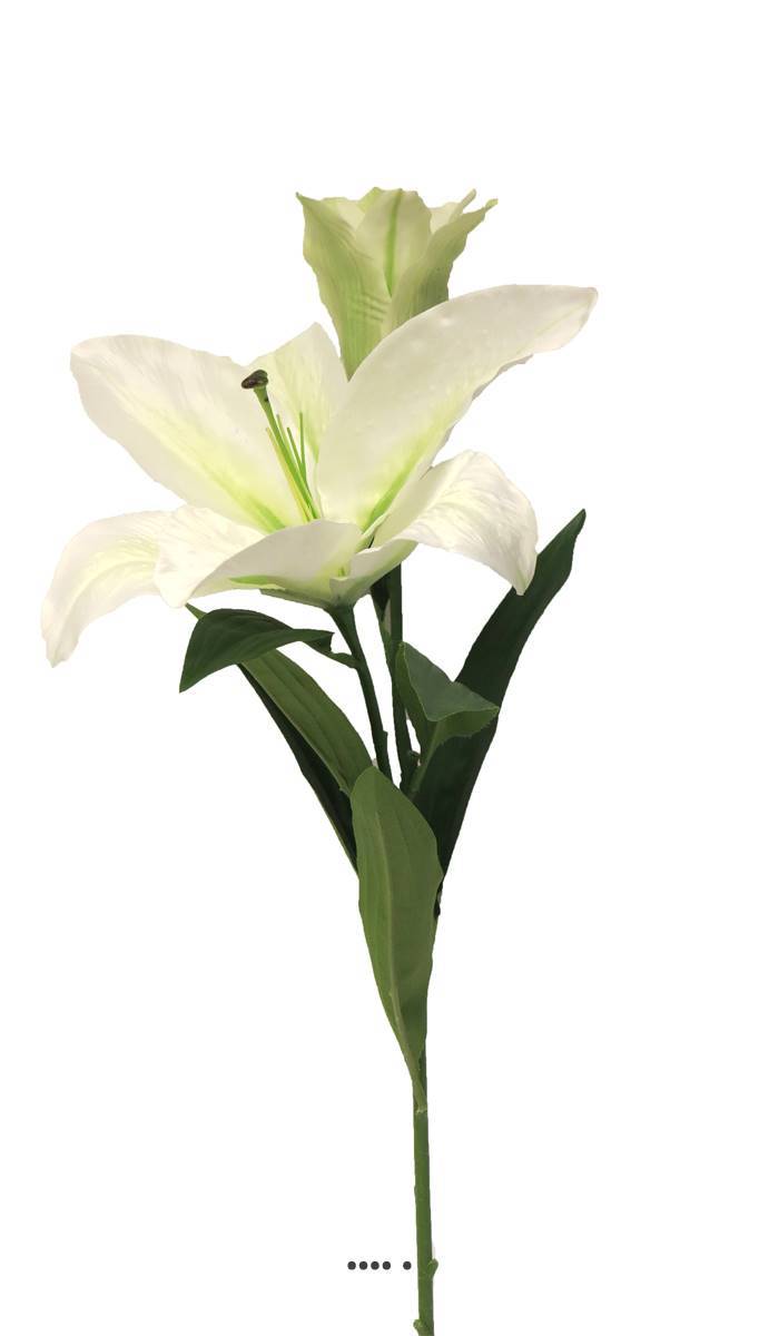 Artificielles - Lys commun artificiel, 2 fleurs, H 74 cm Crème - BEST - couleur: Crème - Image 2