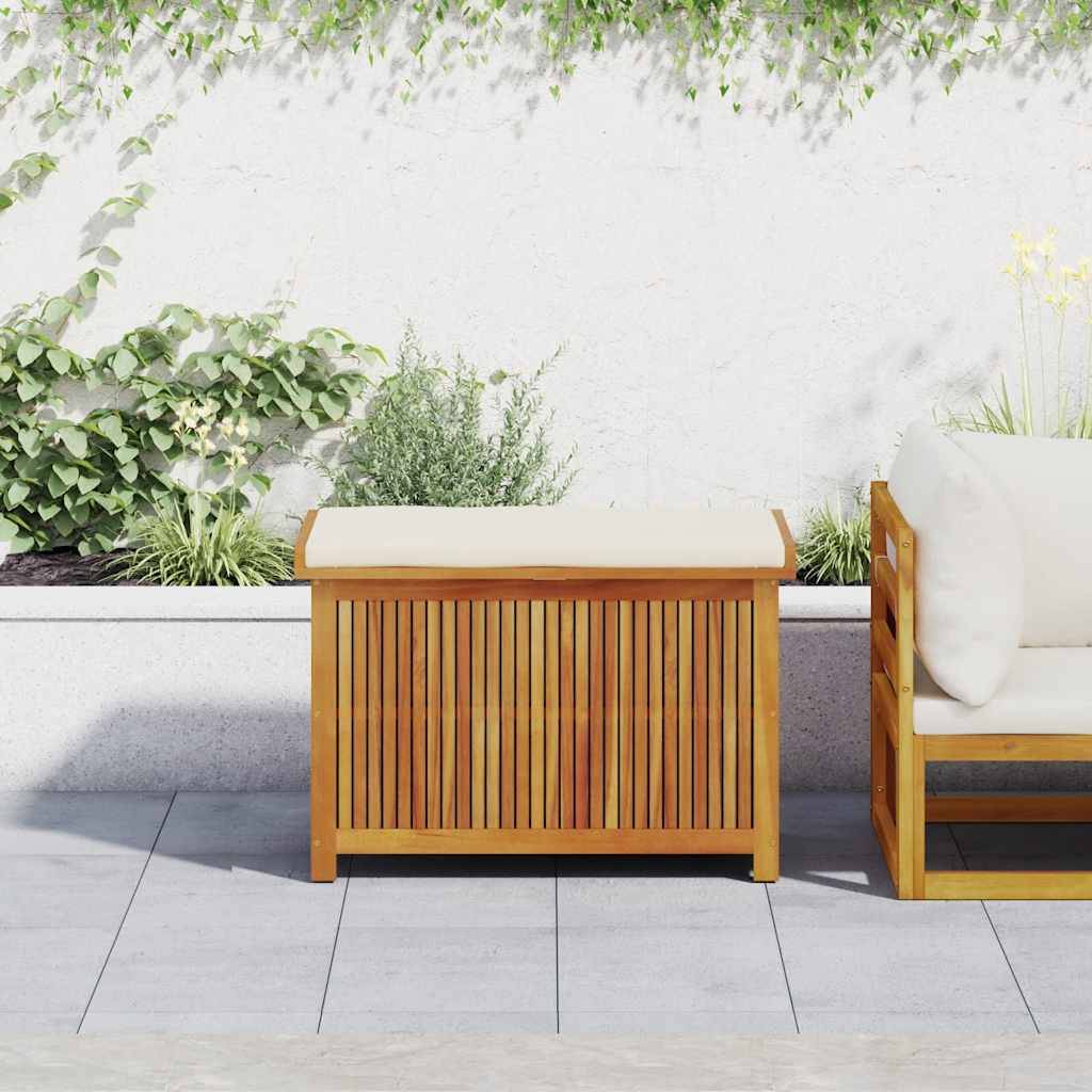 Coffre de jardin bois d'acacia naturel 90 x 50 x 60.5 cm - PANGIVO - Image 3
