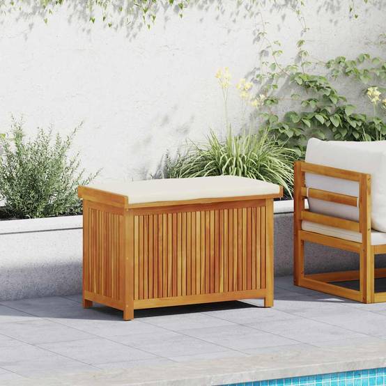 Coffre de jardin bois d'acacia naturel 90 x 50 x 60.5 cm - PANGIVO - Image 1