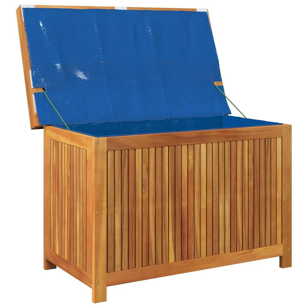 Coffre de jardin bois d'acacia naturel 90 x 50 x 60.5 cm - PANGIVO - Image 4