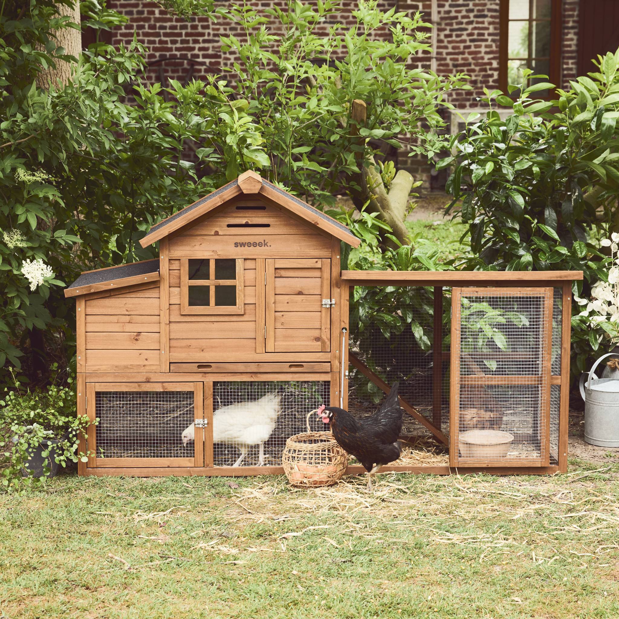 sweeek - Poulailler en bois GELINE. 4 poules. cage à poule avec enclos | sweeek - Image 6
