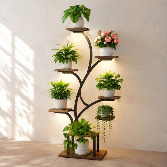 Étagère Plante D'angle 7 Niveaux Avec Lumières De Croissance Full Spectrum Réglable Et Minuterie - Image 8