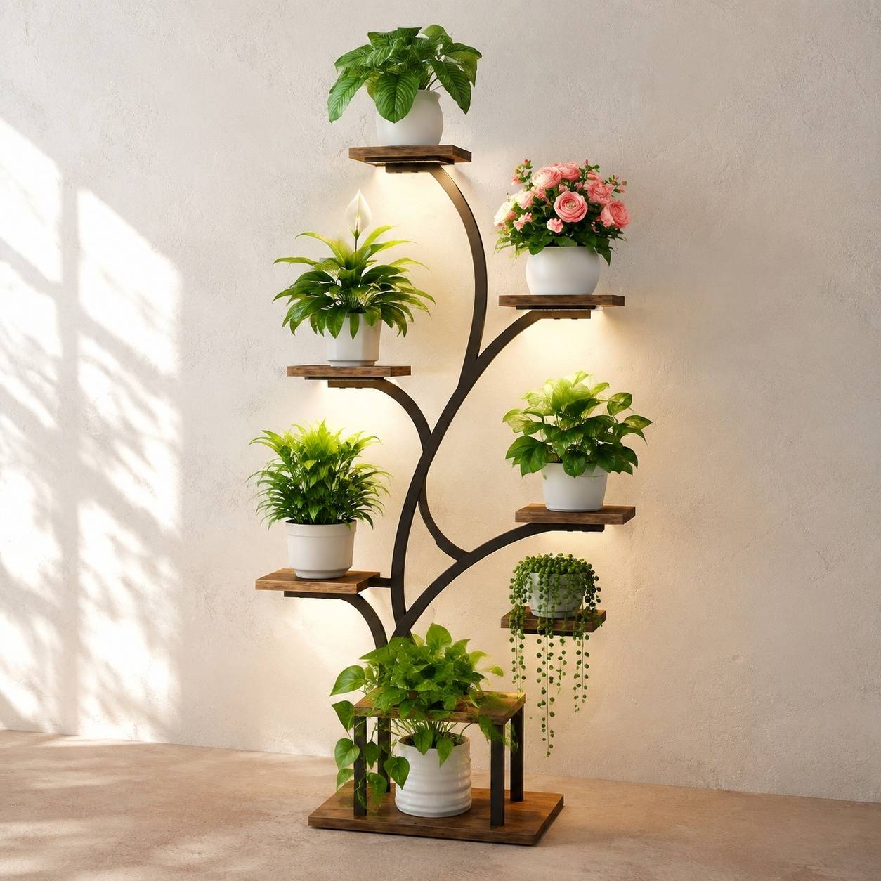 Étagère Plante D'angle 7 Niveaux Avec Lumières De Croissance Full Spectrum Réglable Et Minuterie - Image 8