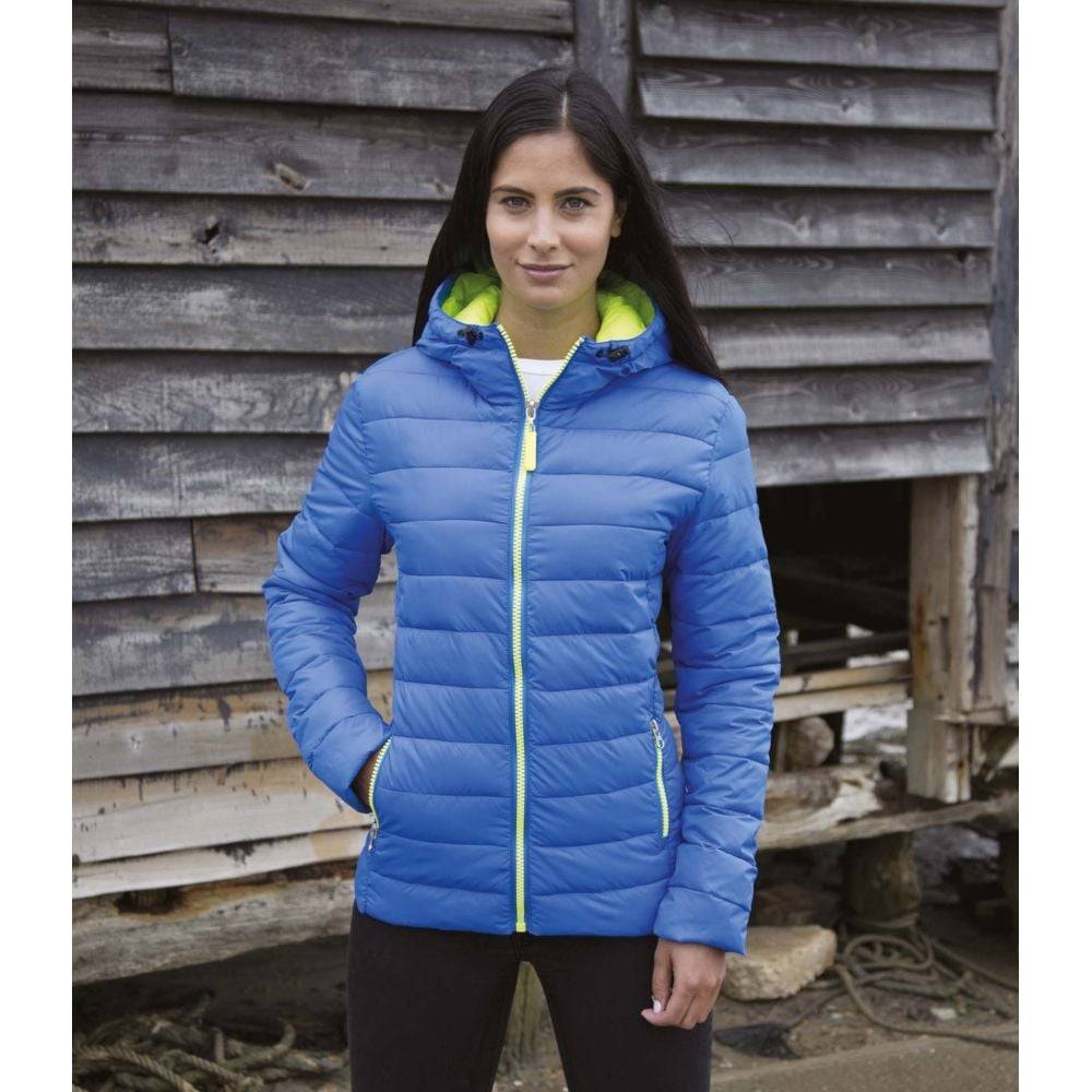 Doudoune femme Result Snowbird Bleu Ocean / Vert Fluo M - Image 3