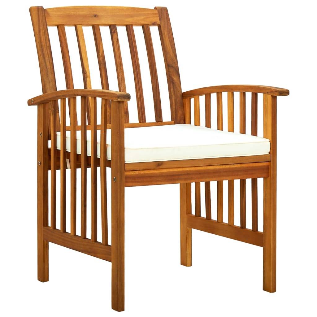 Chaise bois composite bois d'acacia avec finition huilée crème  61 x 64 x 90 cm  - p3