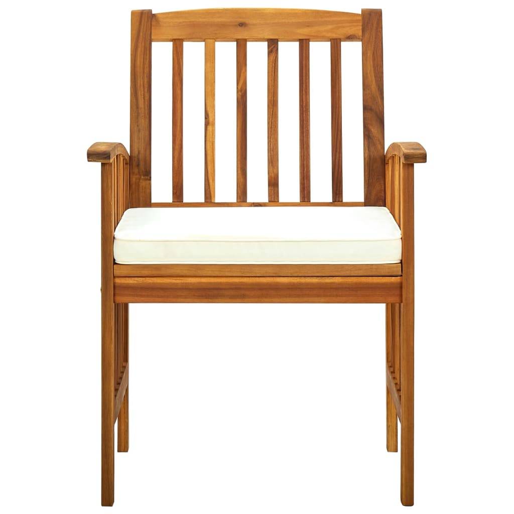 Chaise bois composite bois d'acacia avec finition huilée crème 61 x 64 x 90 cm - p3 - Image 4