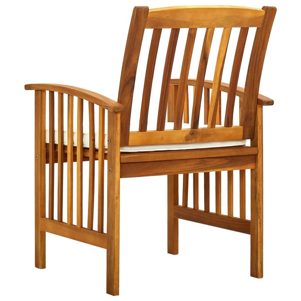 Chaise bois composite bois d'acacia avec finition huilée crème  61 x 64 x 90 cm  - p3 - Image 6
