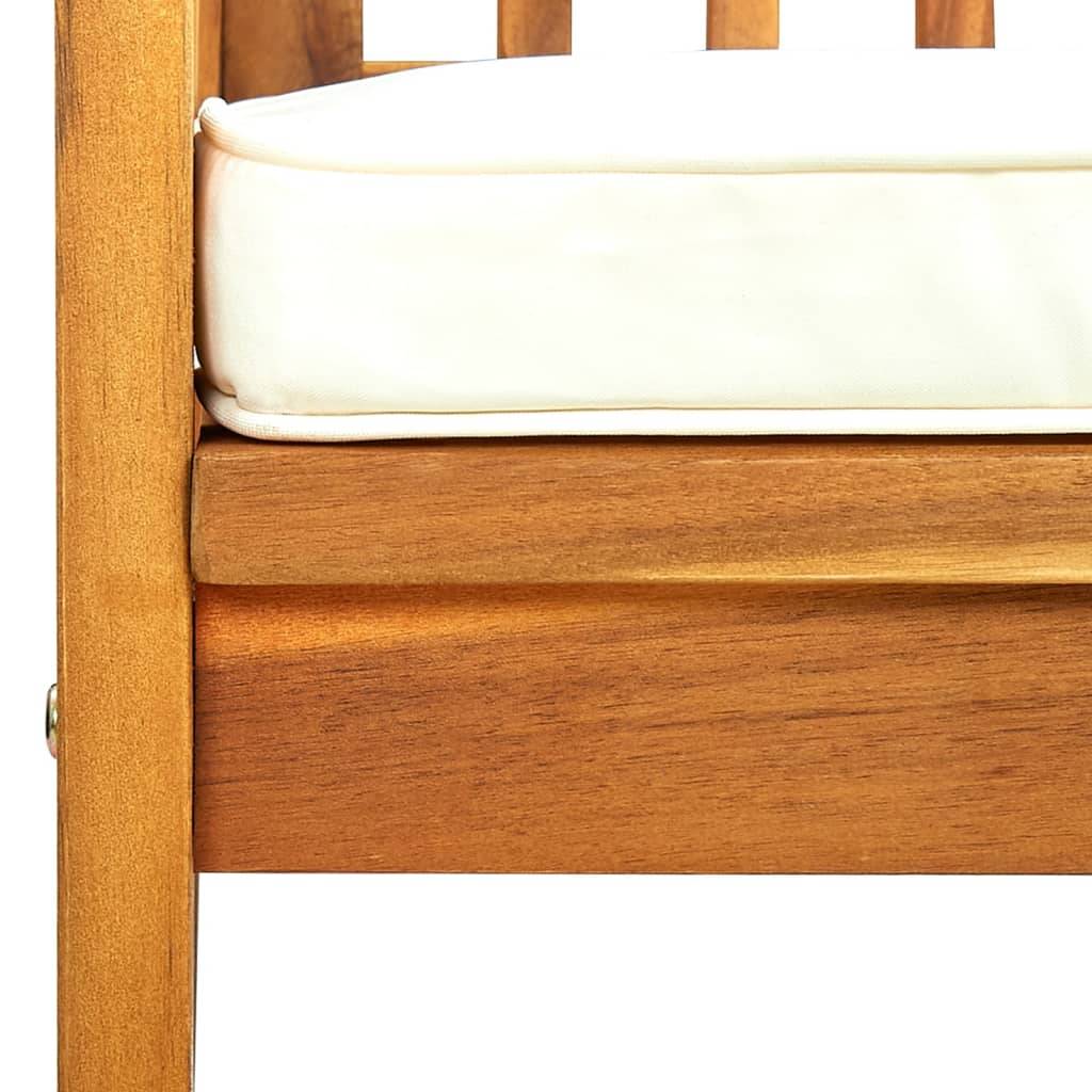 Chaise bois composite bois d'acacia avec finition huilée crème  61 x 64 x 90 cm  - p3 - Image 7