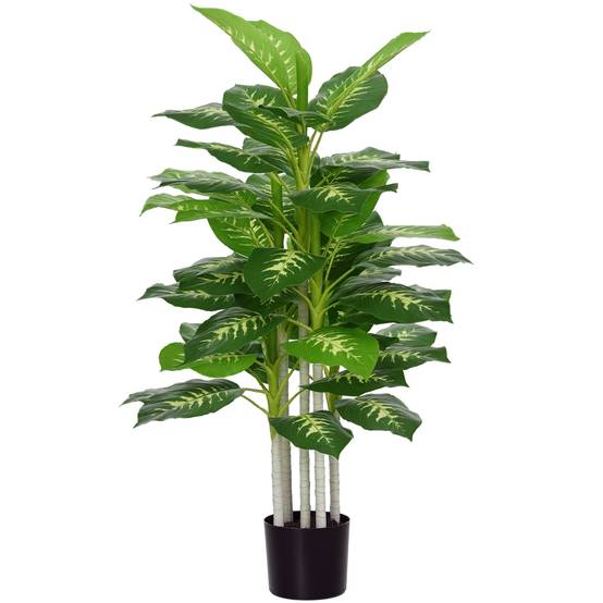 Plante Artificielle Calathea Plastique PE Décoration Intérieur 53 Feuilles 120cm Vert - ComfortXL Outdoor Living - Image 1