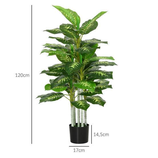 Plante Artificielle Calathea Plastique PE Décoration Intérieur 53 Feuilles 120cm Vert - ComfortXL Outdoor Living - Image 5