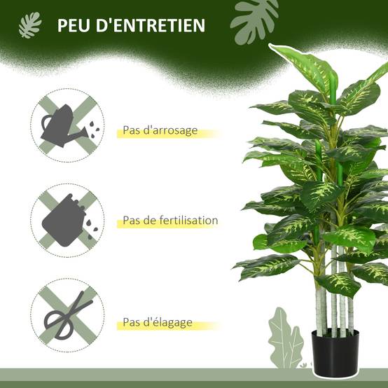 Plante Artificielle Calathea Plastique PE Décoration Intérieur 53 Feuilles 120cm Vert - ComfortXL Outdoor Living - Image 8