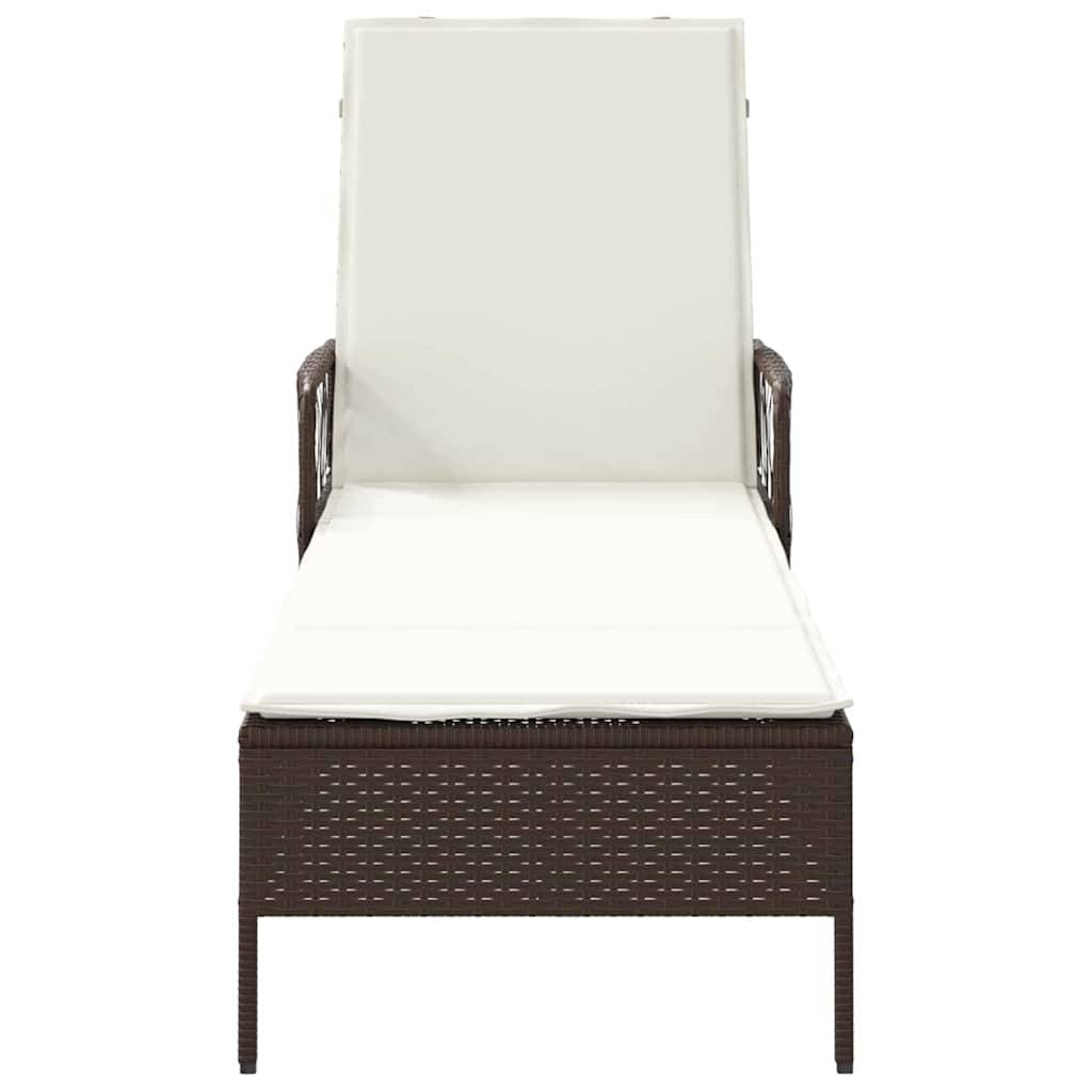 PANGIVO - Transat Polyrotin Marron et Crème Blanche 55 x 200 x 92 cm - PANGIVO - Image 6
