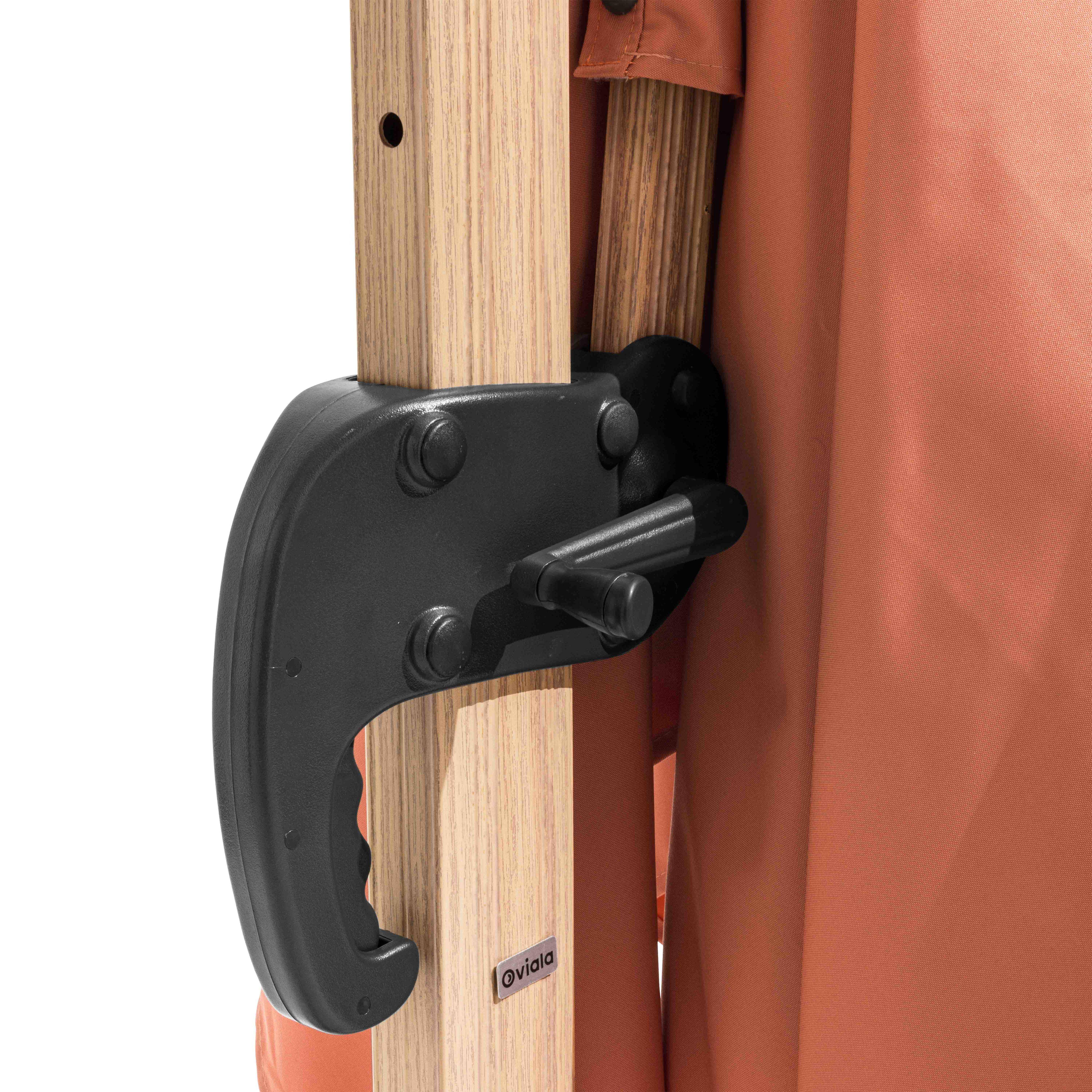 Oviala - Parasol déporté 3x3m et dalle à lester sur roues effet bois argile Brescia - Oviala - Image 3