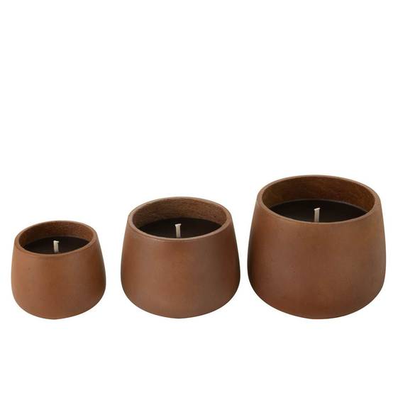 Bougie Extérieure Ciment "Brittney" 13cm Marron - Image 2