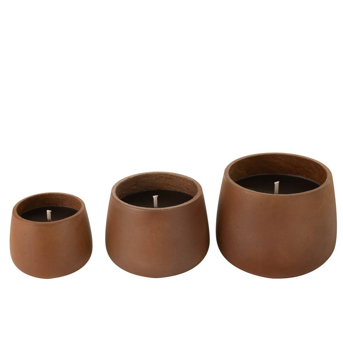 Bougie Extérieure Ciment "Brittney" 13cm Marron - Image 2