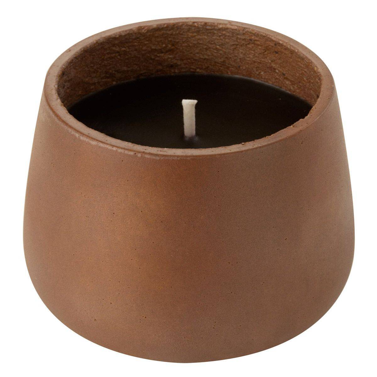 Bougie Extérieure Ciment "Brittney" 13cm Marron - Image 1