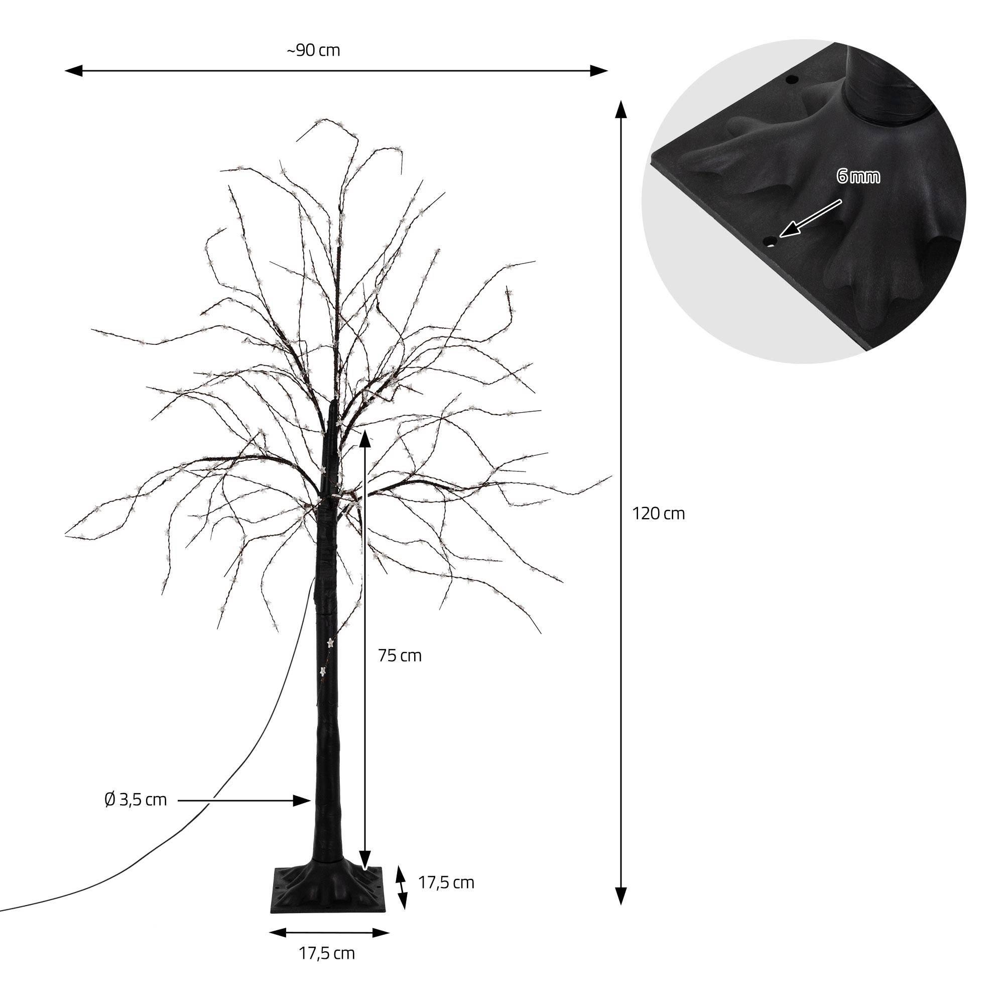 Arbre de Noël décoratif 120 cm avec 480 LED blanc chaud branches flexibles IP44 - Image 6