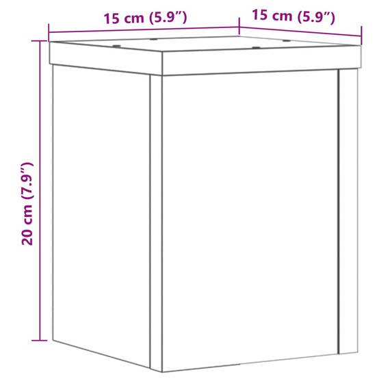 Supports pour plantes meuble fleurs lot de 2 bois d'ingénierie marron - Image 8