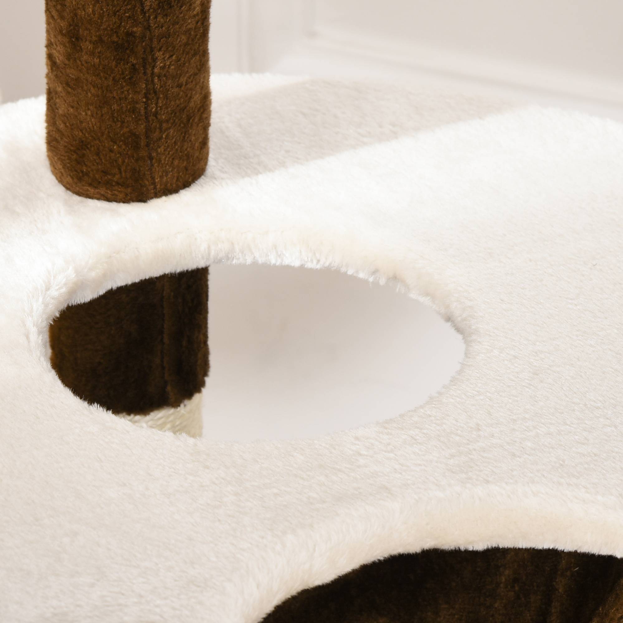 Sans Marque - Arbre à chat XXL avec niche, hamac, peluche, Brun, 65x50x153cm - Image 9