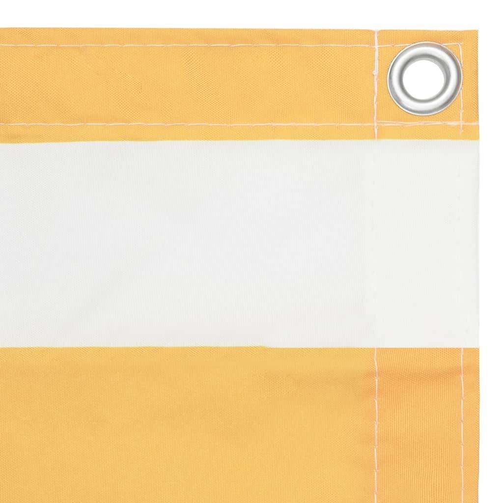 Helloshop26 - Écran de balcon brise pare vue protection confidentialité 120 x 400 cm tissu oxford blanc et jaune - Image 2