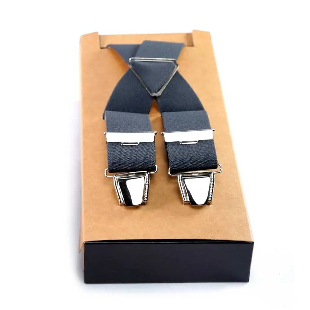 Bretelles homme Hercule 4 pinces gris 120 cm - Image 1