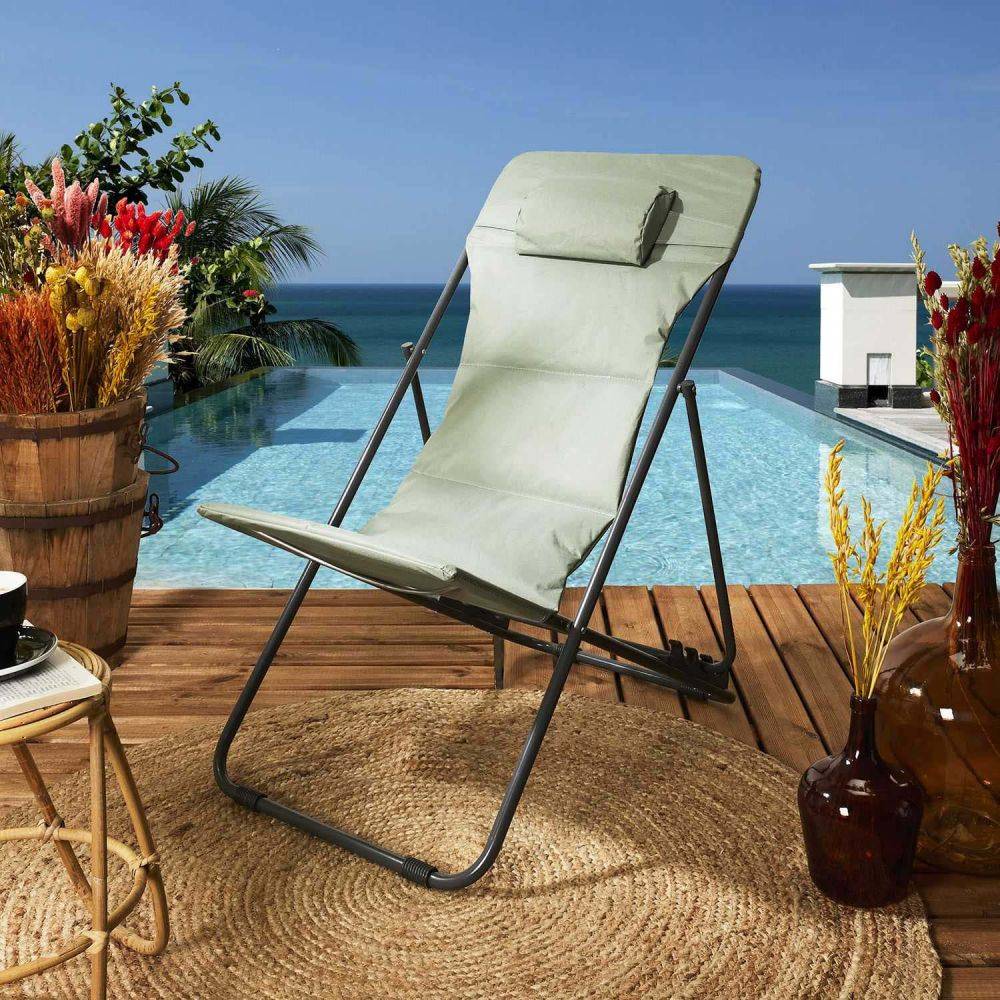 The Home Deco Factory - Transat en métal pliant Corfou - Image 2