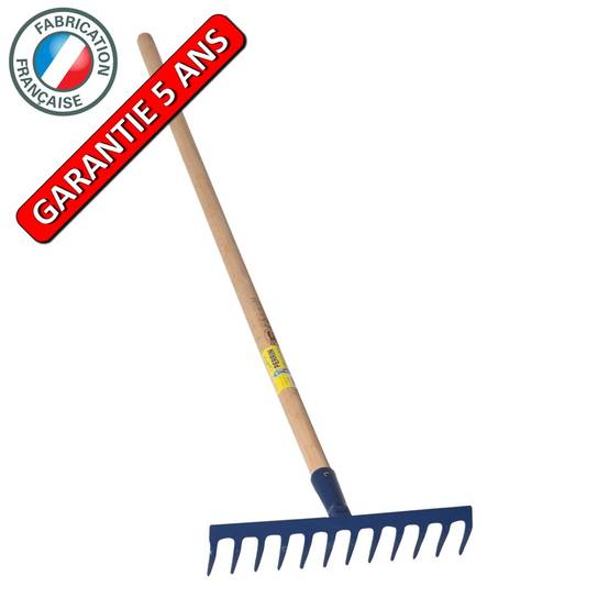Outils Perrin - Râteau 12 dents courbes soudées manche 1,5m, outil trempé haute résistance, jardin,potager Outils Perrin