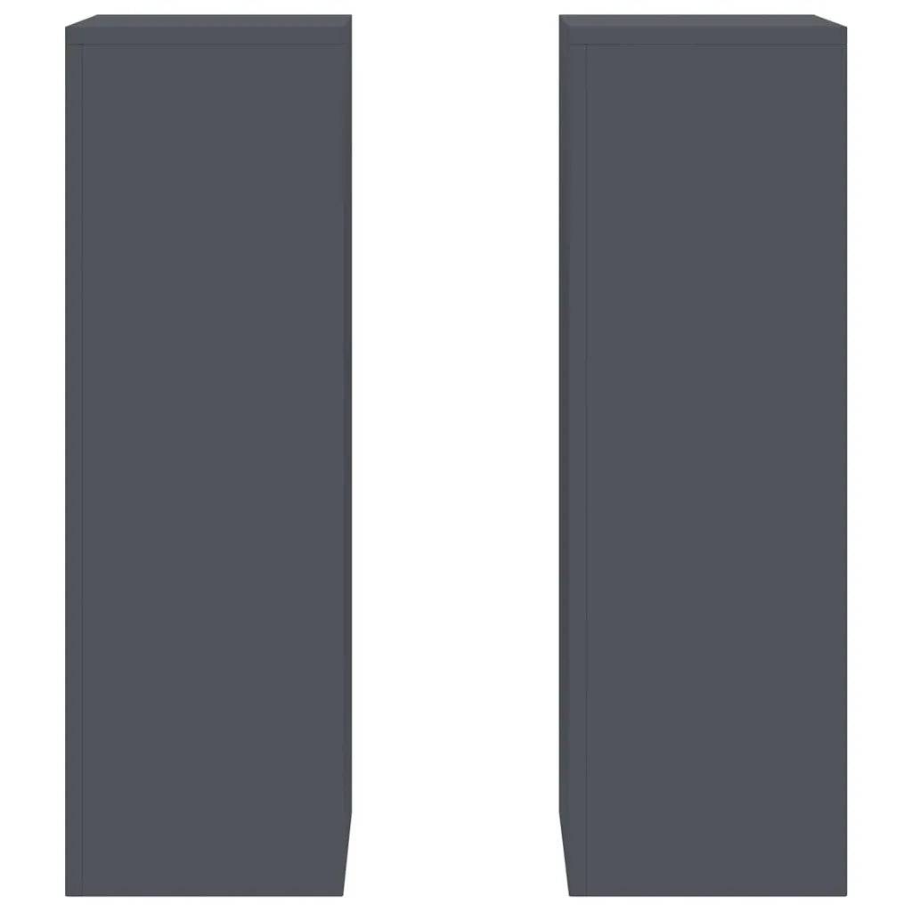 Helloshop26 - Lot de 2 supports de plantes en acier 24 x 24 x 75 cm design moderne extérieur polyvalent en acier anthracite - Image 3