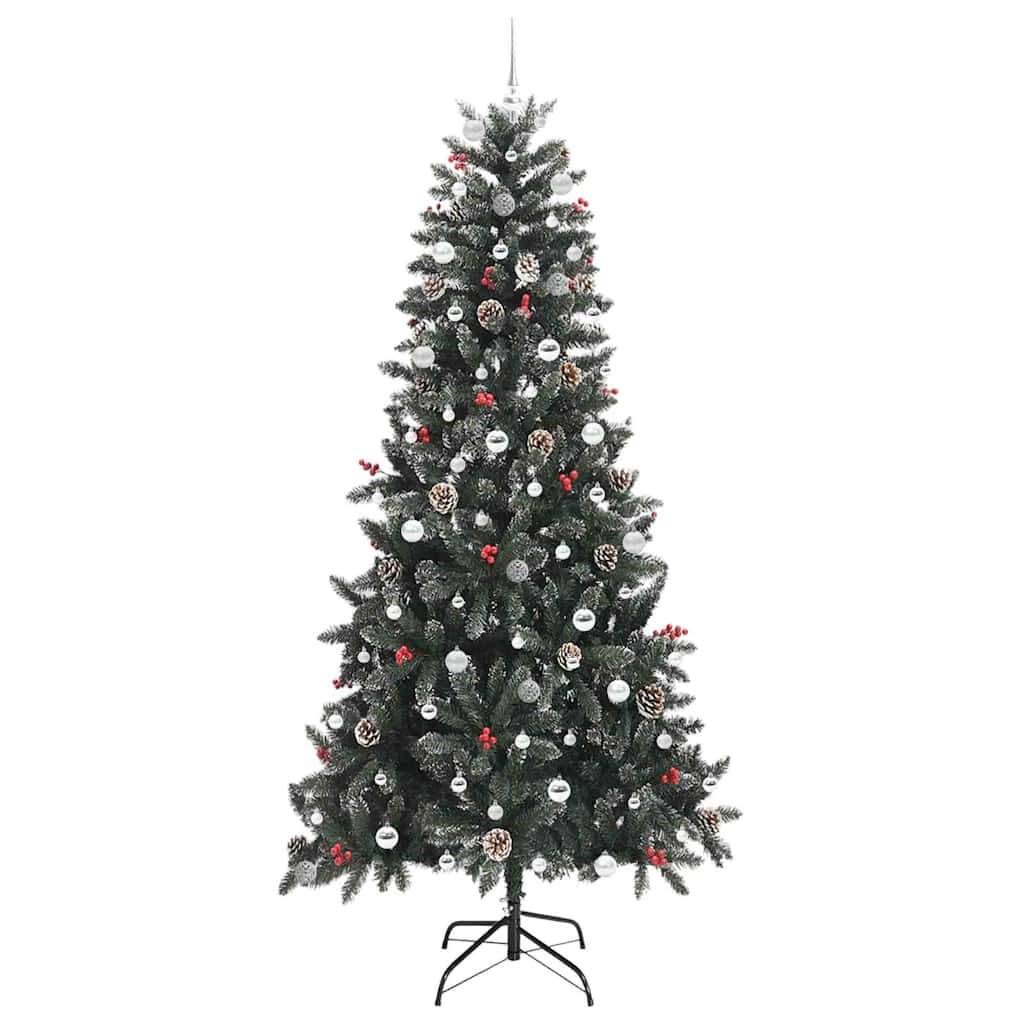 ComfortXL - Sapin de Noël Décoré Effet Enneigé 240 cm, avec Guirlande 300 LED et 120 Boules – ComfortXL Outdoor Living - Image 4
