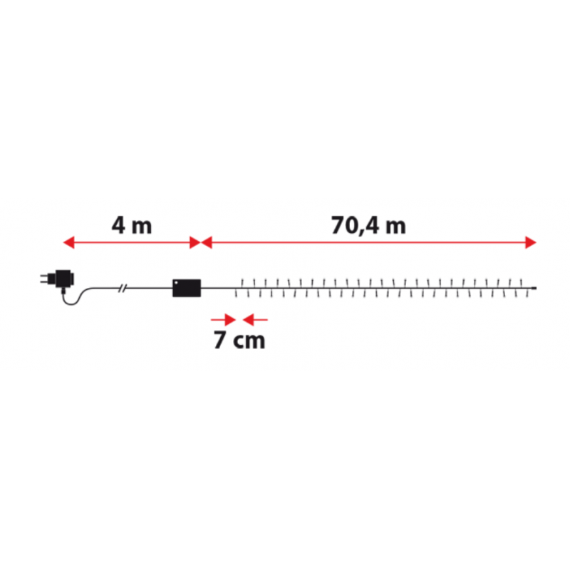 Lotti - Guirlande lumineuse 70M 1000 LED blanc chaud 8 modes d'animations câble vert 30V Lotti - Image 3