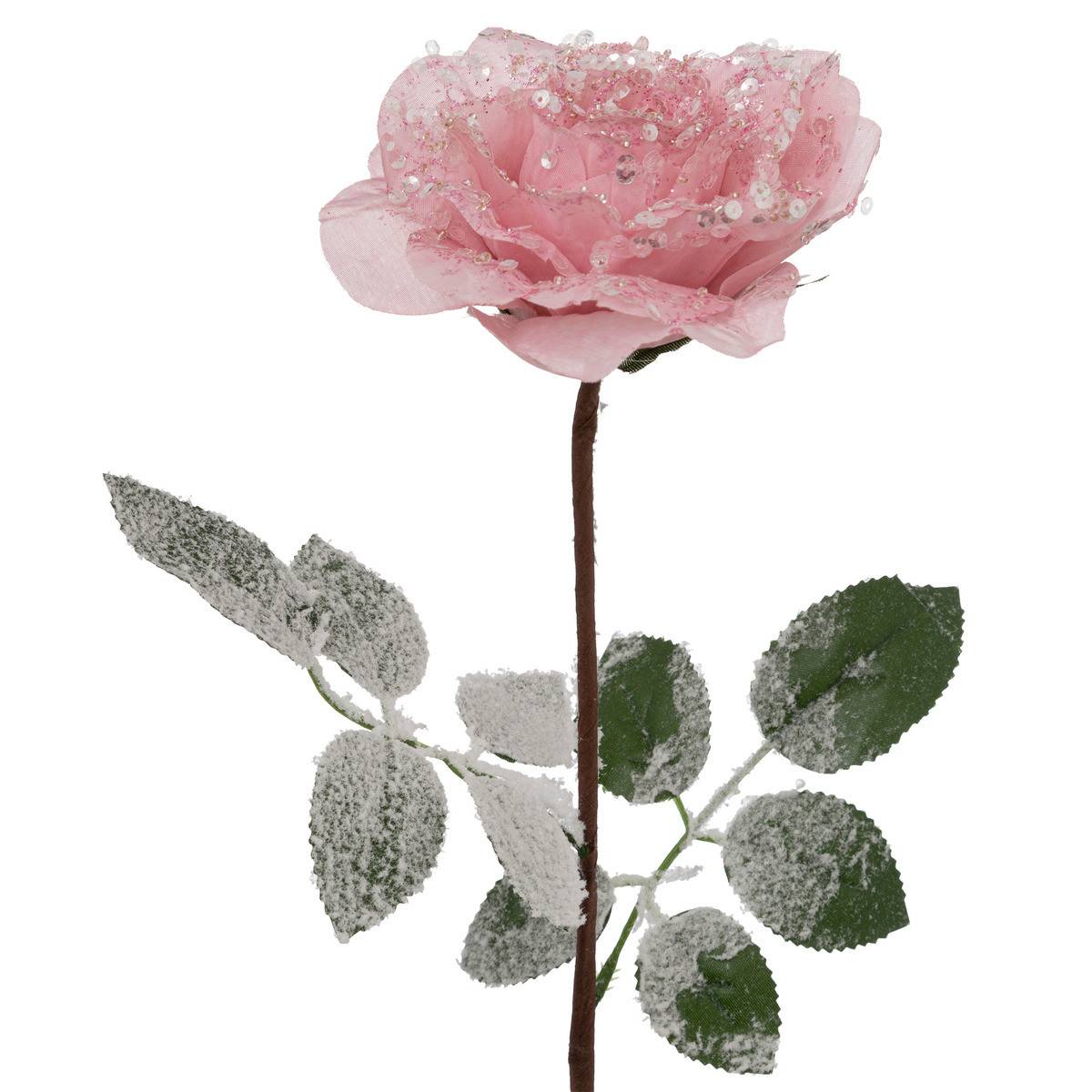 Fééric Lights & Christmas - Branche décorative spéciale fêtes Rose & Paillettes H 75 cm - Image 2