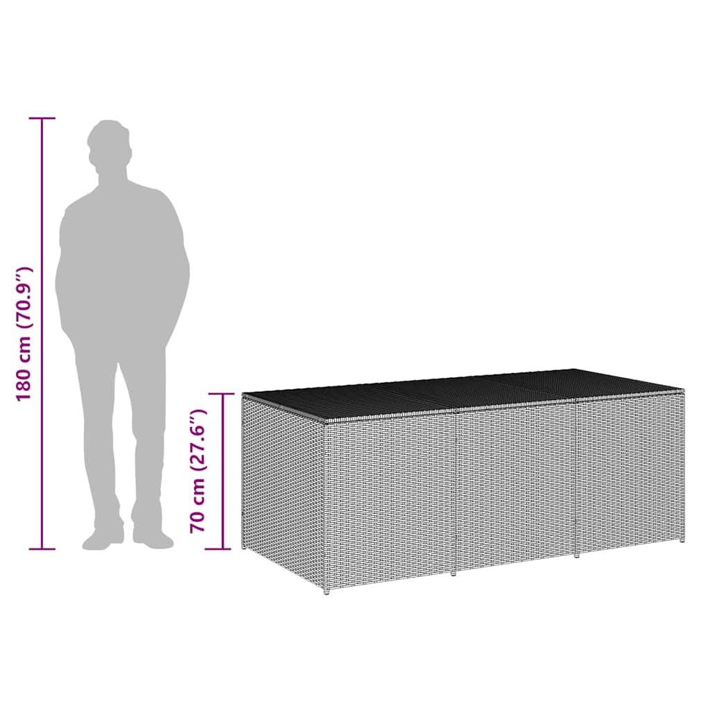 Coffre de Jardin XXL Résine Tressée Grande Capacité pour Terrasse Gris 180x90x70 cm – ComfortXL Outdoor Living - Image 9