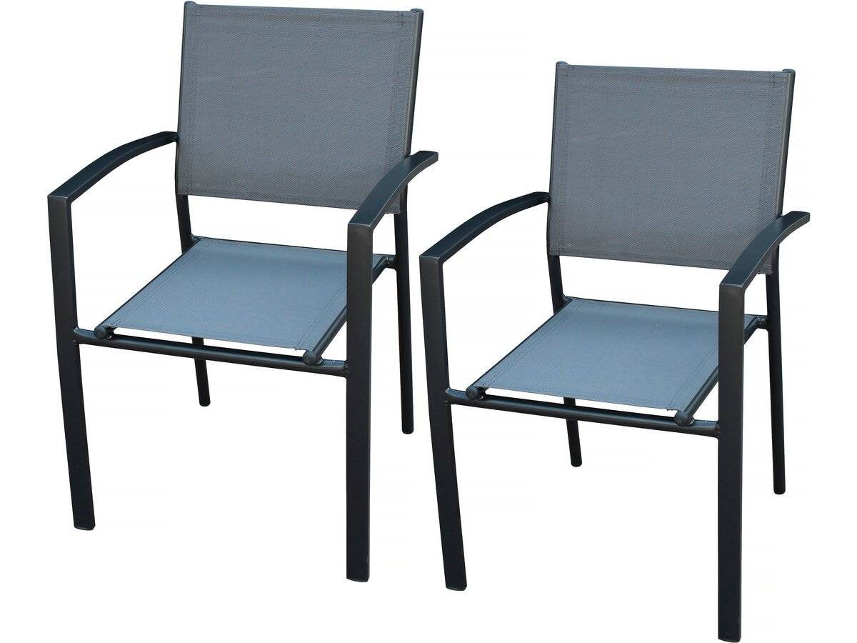 Habitat Et Jardin - Lot De 2 Chaises De Jardin En Aluminium "lyraya" - Anthracite -habitat Et Jardin - Image 1