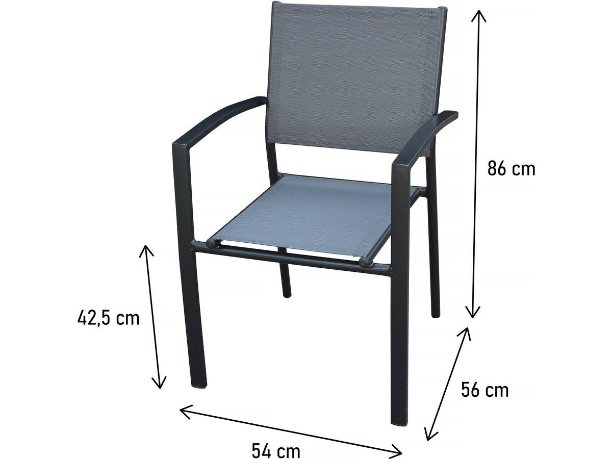 Habitat Et Jardin - Lot De 2 Chaises De Jardin En Aluminium "lyraya" - Anthracite -habitat Et Jardin - Image 3
