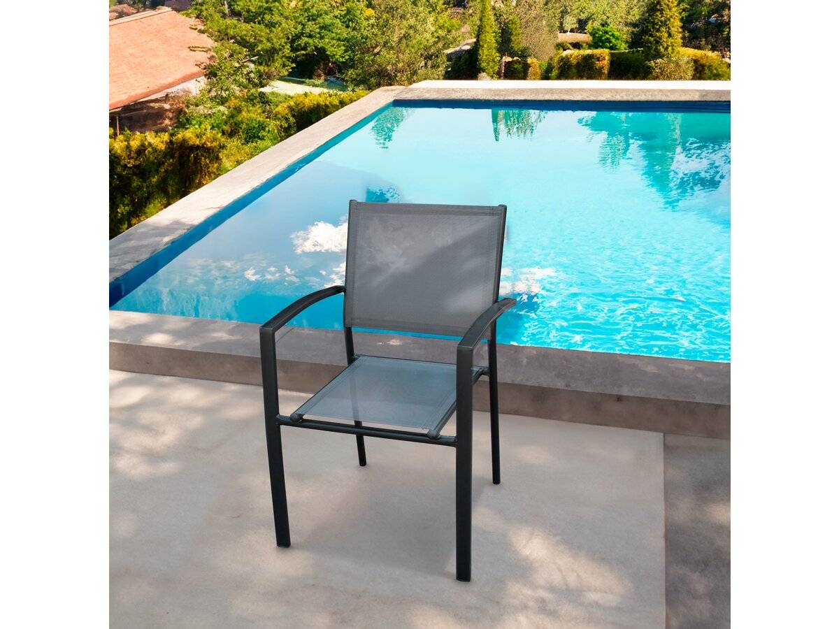 Habitat Et Jardin - Lot De 2 Chaises De Jardin En Aluminium "lyraya" - Anthracite -habitat Et Jardin - Image 2