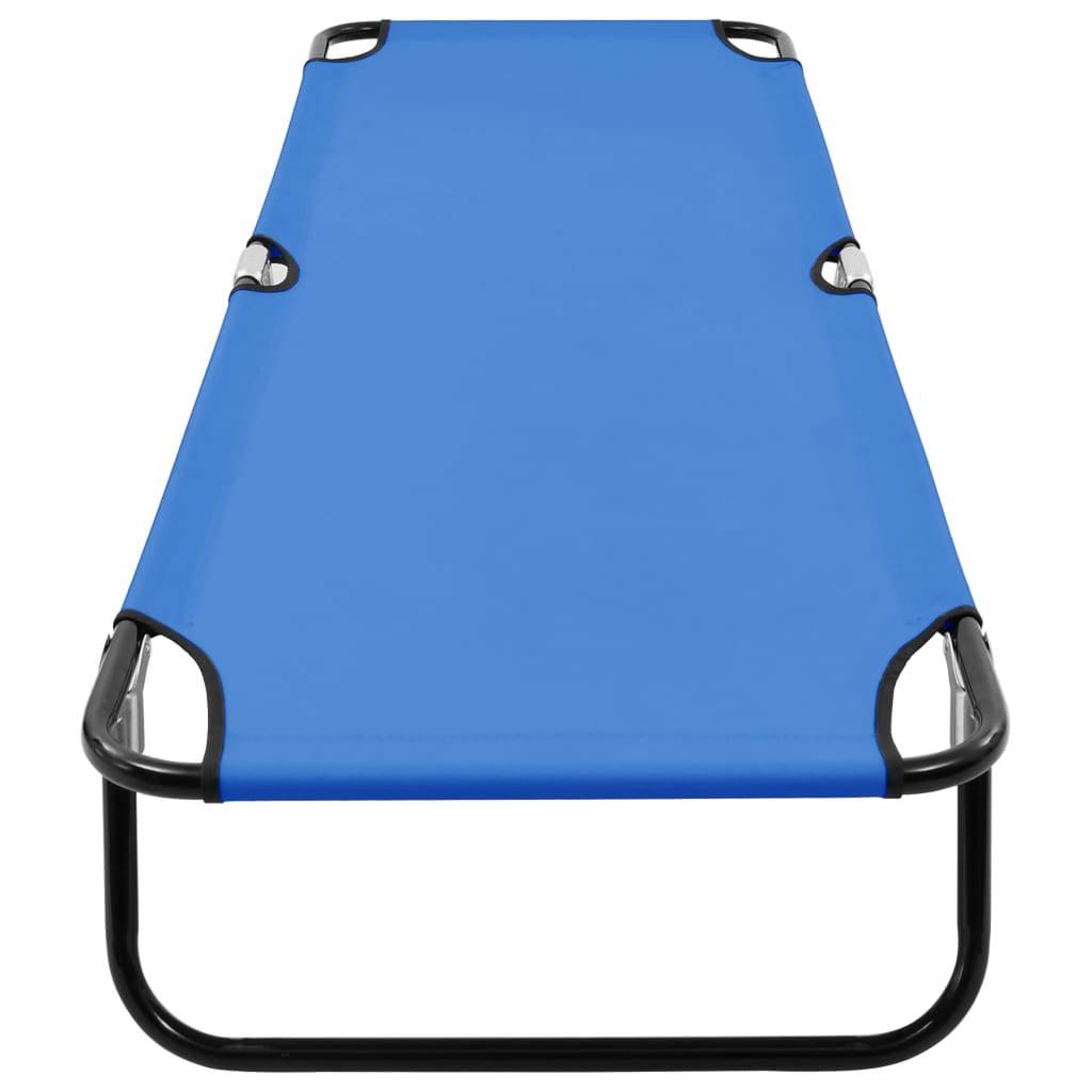 Maison Chic - Bain de soleil pliable - Transat - Chaise longue Bleu Acier - MEUBLE PRO - Image 5