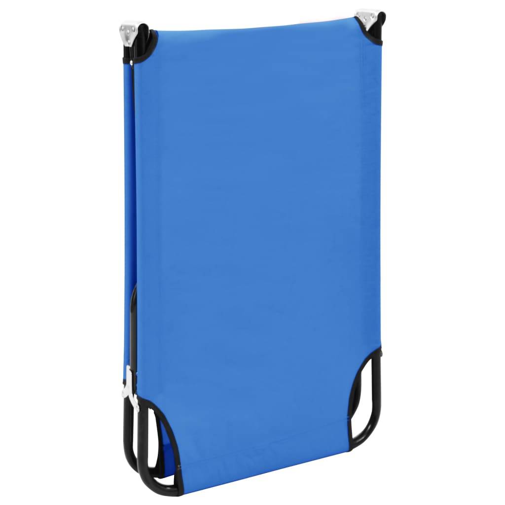Maison Chic - Bain de soleil pliable - Transat - Chaise longue Bleu Acier - MEUBLE PRO - Image 6