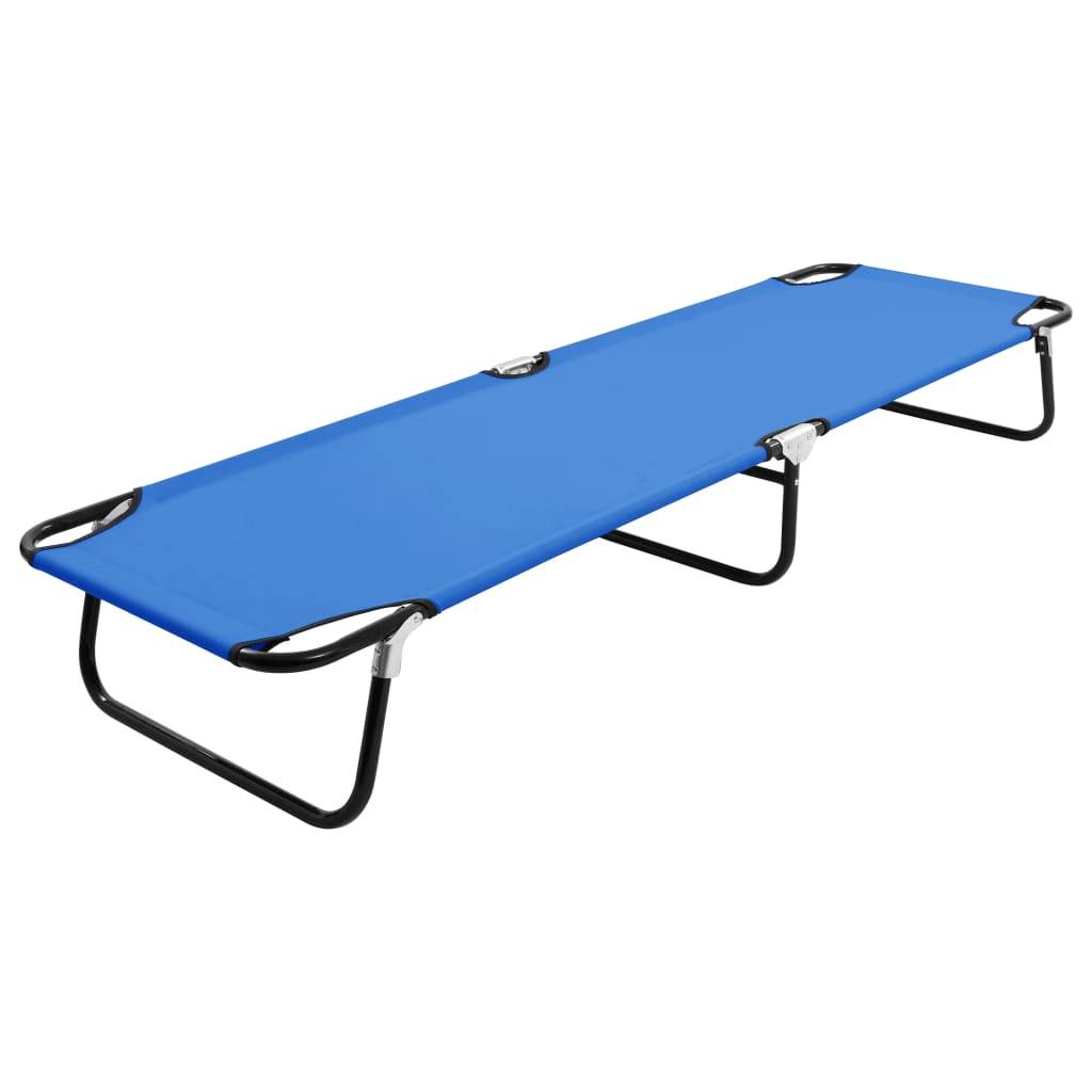 Maison Chic - Bain de soleil pliable - Transat - Chaise longue Bleu Acier - MEUBLE PRO - Image 2