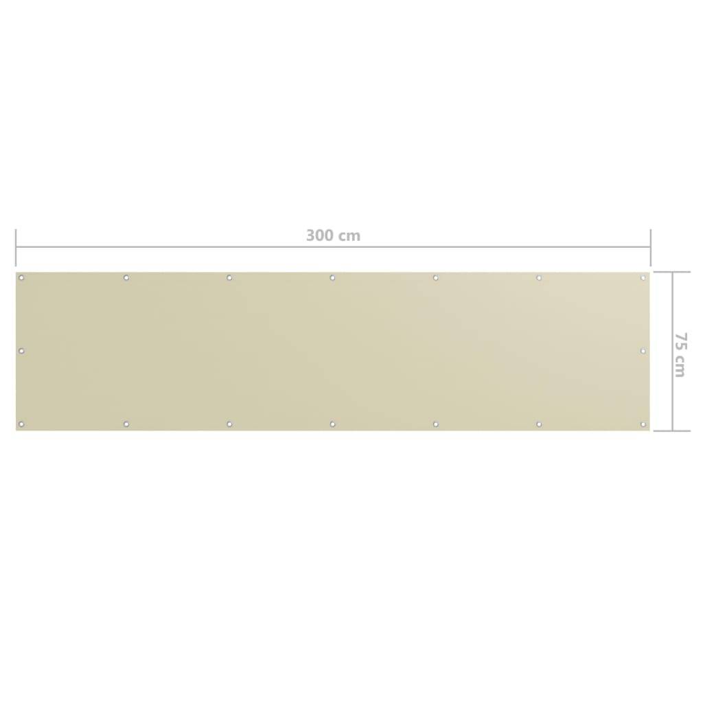 Helloshop26 - Écran de balcon brise pare vue protection confidentialité 75 x 300 cm tissu oxford crème - Image 5