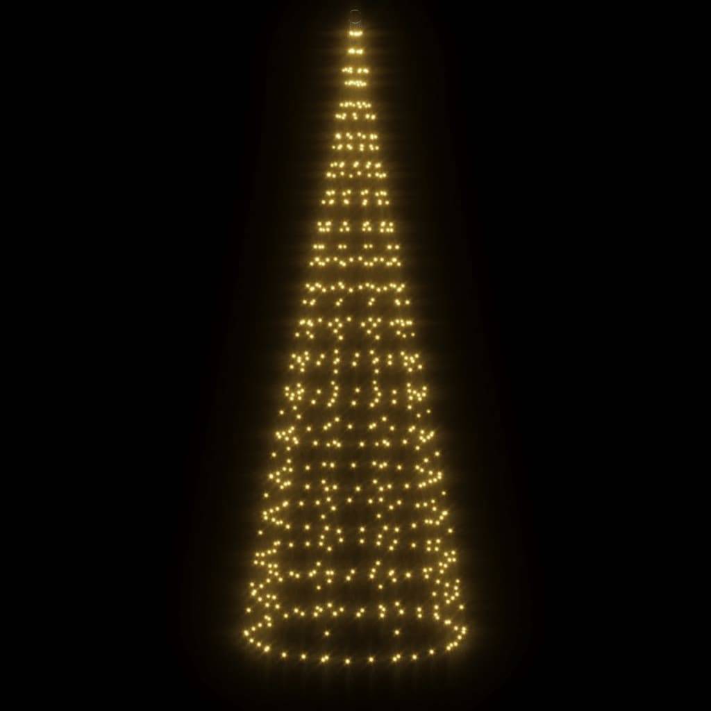 Sapin De Noël - Arbre de Noël lumineux sur mât de drapeau 550 LED blanc 300 cm - Image 3