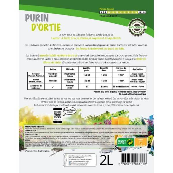 Terra Nostra Purin D'ortie - Pouch 2l Concentré - Préparation 100% Naturelle - Utilisable En Agriculture Biologique - Image 2