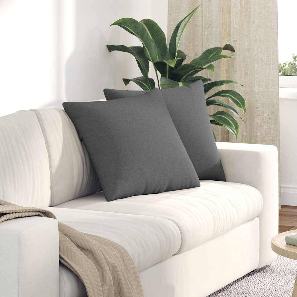 Lot de 2 Coussins en Tissu Confortable avec Housse Amovible pour Salon Chambre Gris Foncé 50x50 cm – ComfortXL Outdoor Living - Image 1
