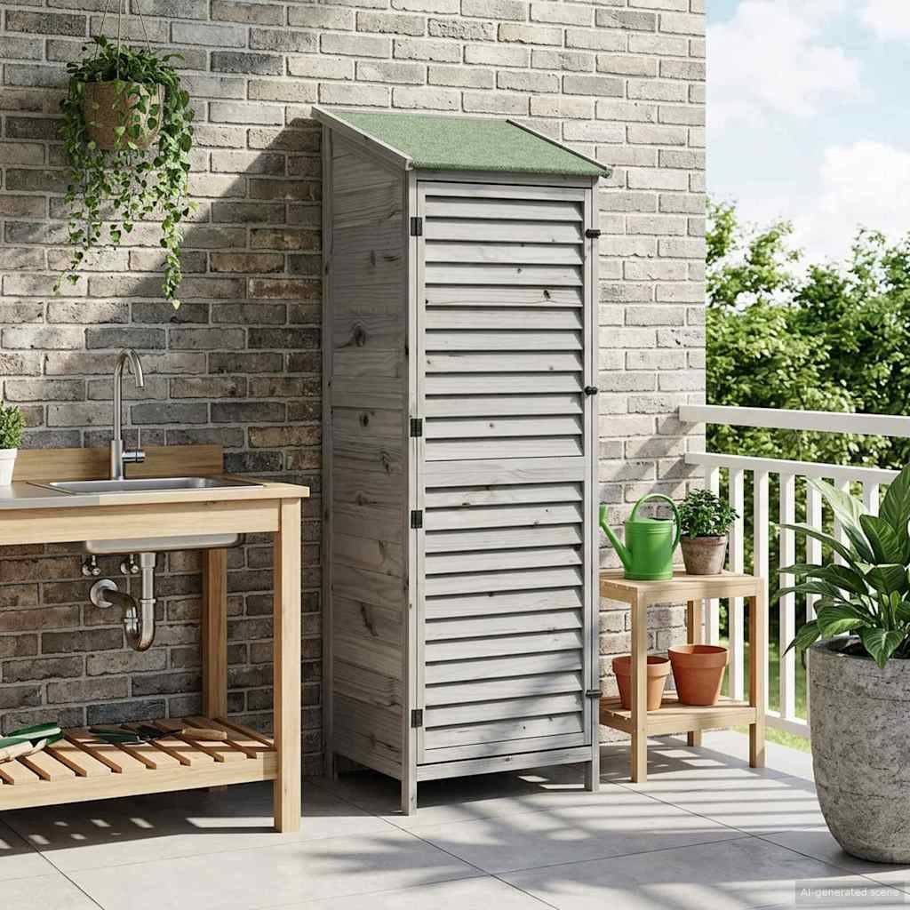 PANGIVO - Abri de jardin bois de sapin gris 59 x 56 x 176 cm - PANGIVO - Image 3