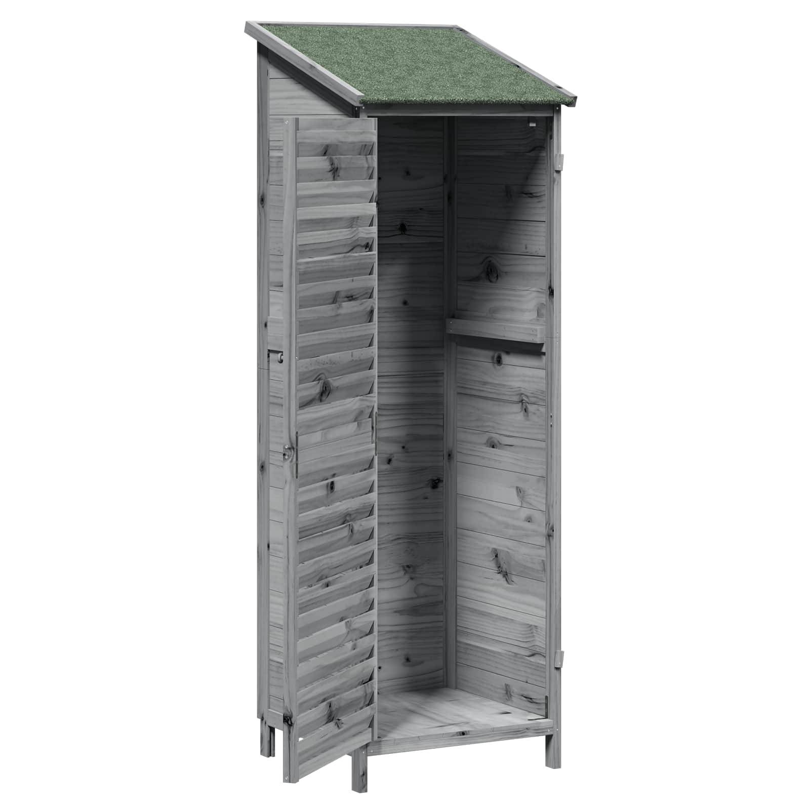 PANGIVO - Abri de jardin bois de sapin gris 59 x 56 x 176 cm - PANGIVO - Image 4