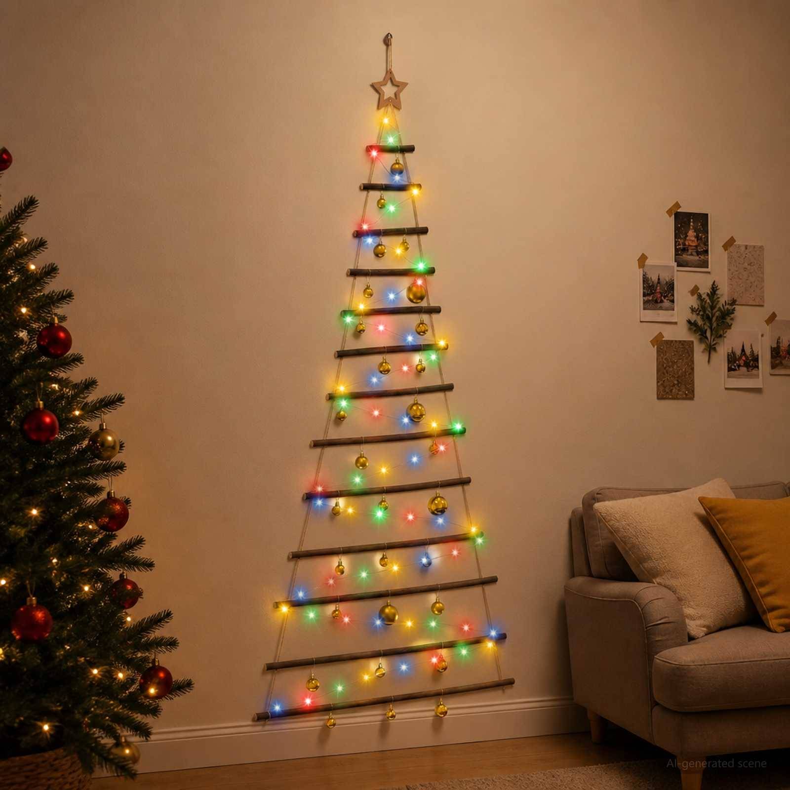 Vidaxl - Arbre de Noël suspendu avec boules 180 cm 100 LED Multicolore vidaXL 42050499 - Image 1
