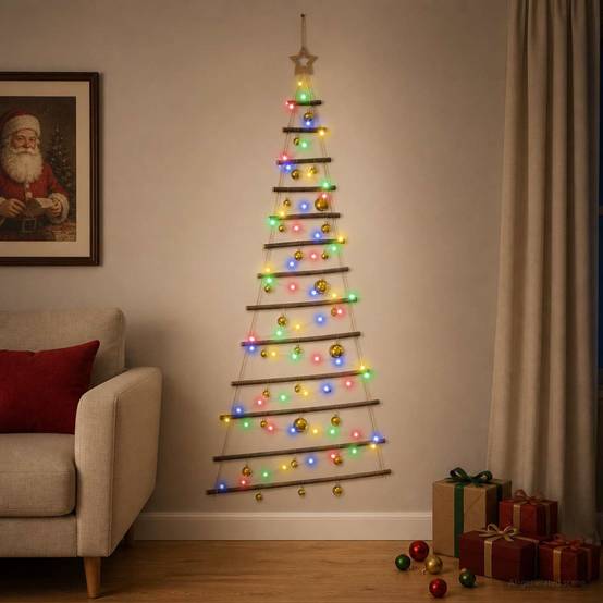 Vidaxl - Arbre de Noël suspendu avec boules 180 cm 100 LED Multicolore vidaXL 42050499 - Image 4