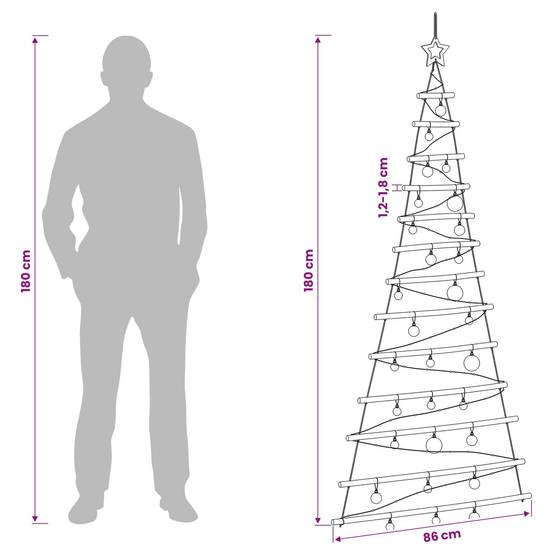 Vidaxl - Arbre de Noël suspendu avec boules 180 cm 100 LED Multicolore vidaXL 42050499 - Image 3